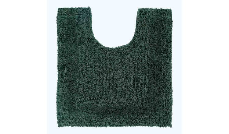 Homescapes Reversible Cotton Pedestal Mat - Forest Green