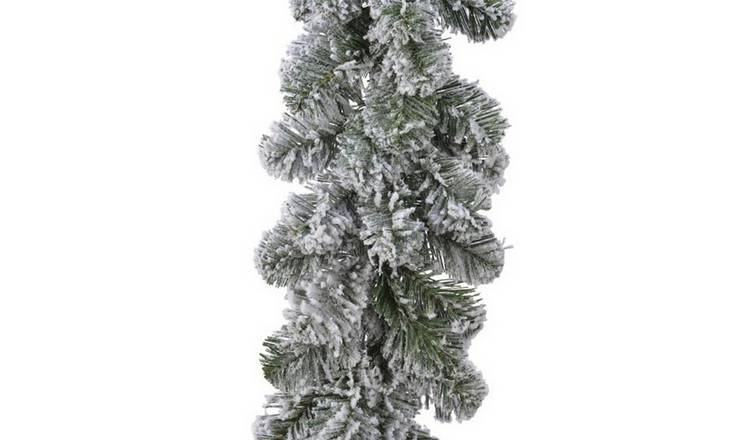 Kaemingk Snowy Garland - Green & White