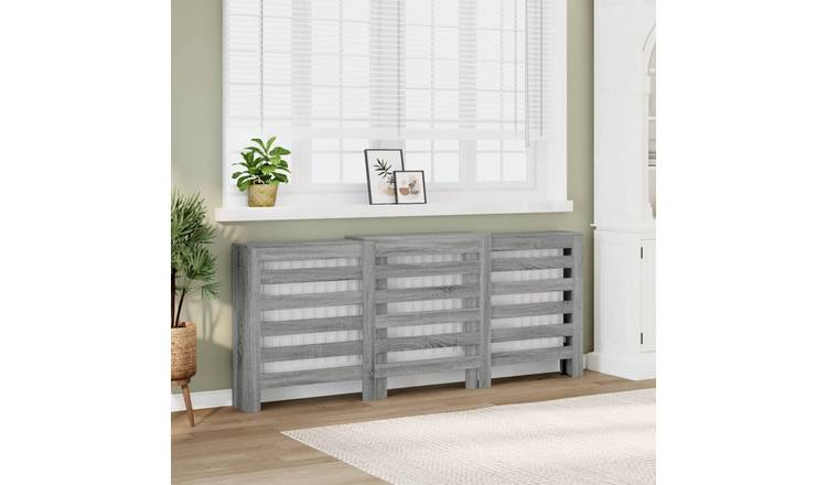 Walplus Engineered Wood Radiator Cover - Grey Sonoma - 205 x 21.5 x 83.5 cm