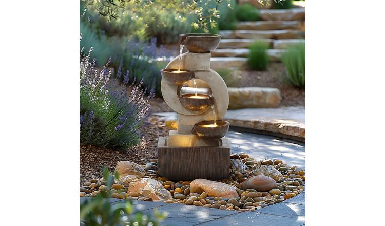 Charles Bentley Nile Mains Powered Cascading Water Feature - Bronze