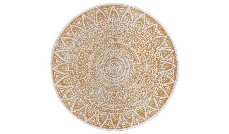 Hanse Home Yellow Lilja Vintage Indoor Outdoor Easy Care Round Rug - 240cm