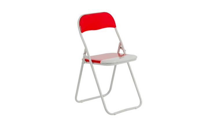 Harbour Housewares Coloured Padded Folding Chair - Red