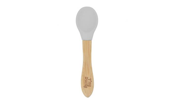 Tiny Dining Children's Bamboo Silicone Tip Spoon - Grey