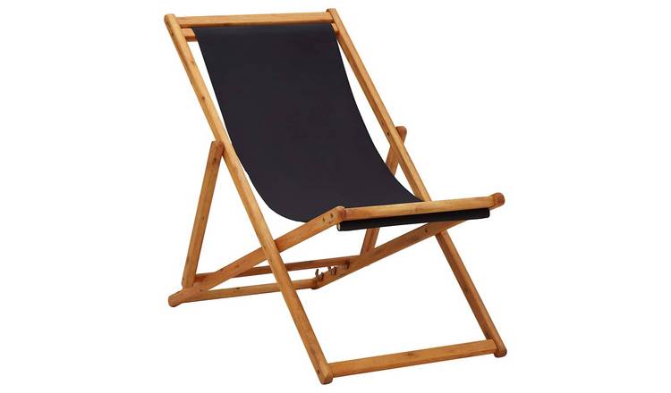 Walplus Eucalyptus Wood Folding Chair - Black