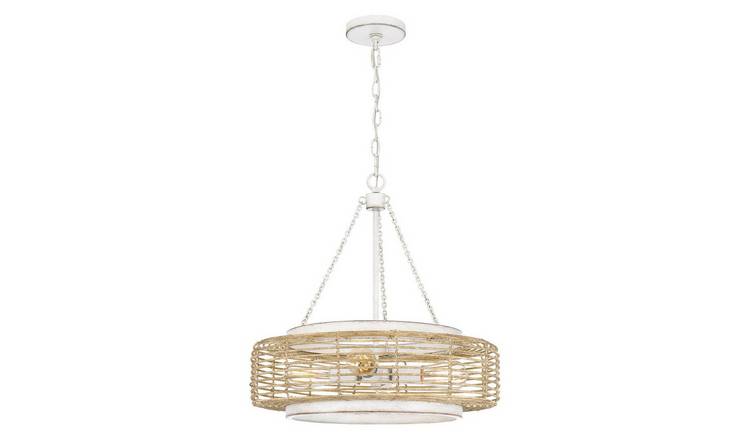 Elstead Quoizel 4 Arm Pendant Light - Antique white