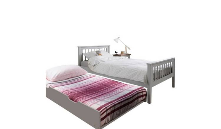 Noa & Nani Hampshire Single Bed Frame With Spacesaver Pullout Trundle - Grey