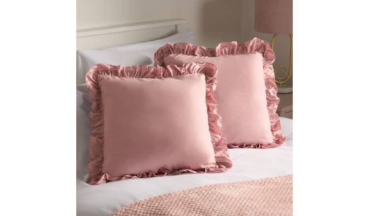 OHS 2 Pack Frill Cushion Covers 45 x 45cm - Blush