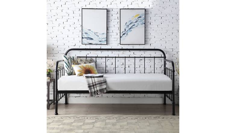 Slumberworks Ickleford Industrial Metal Single Bed Frame – Black