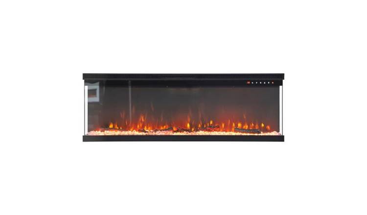 Living and Home 40 Inch Recessed Freestanding Electric Fireplace - Black