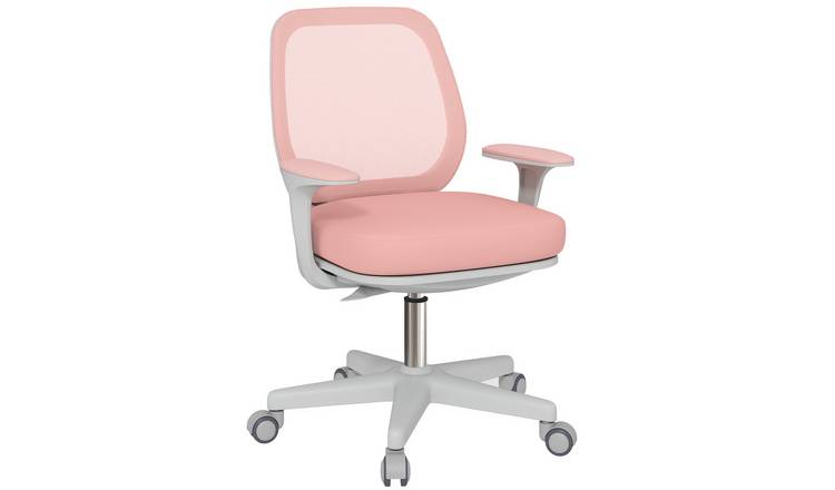 Vinsetto Breathable Mesh Swivel Office Chair with Adjustable Height - Pink