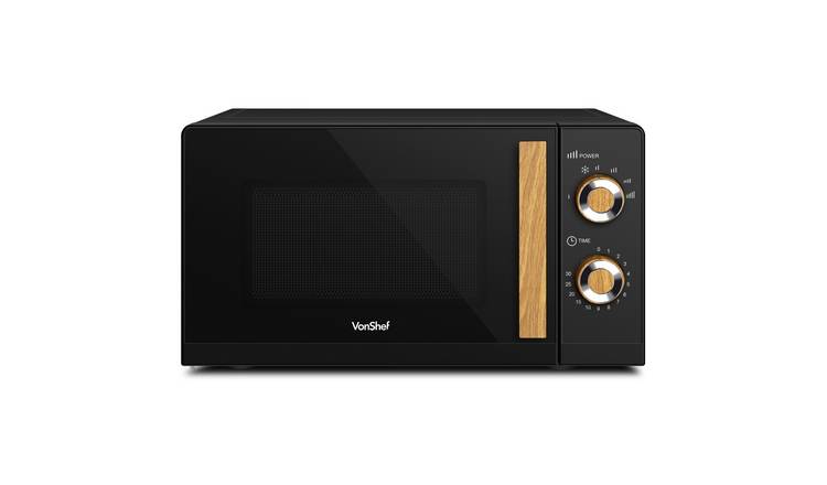 VonShef Fika 20L Microwave - Black & Wood