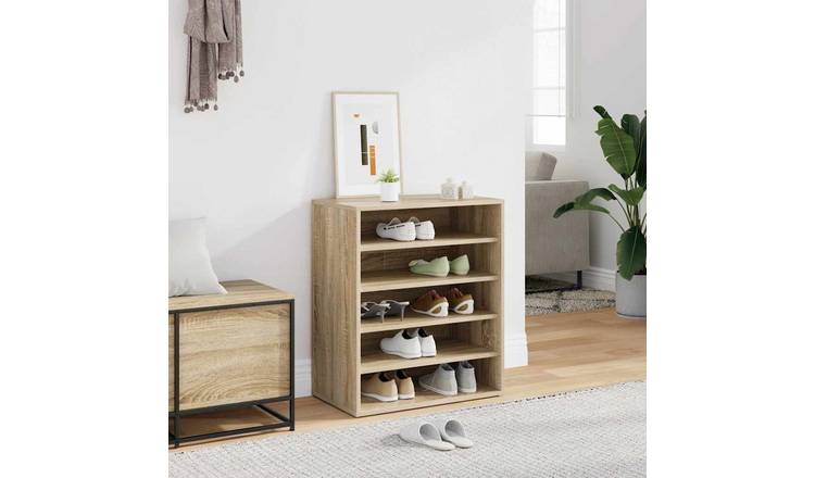 Walplus Engineered Wood Shoe Rack - Sonoma Oak - 60 x 35 x 70 cm