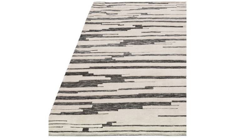 Mega Flooring White Modern Abstract Rug - 120 x 170cm