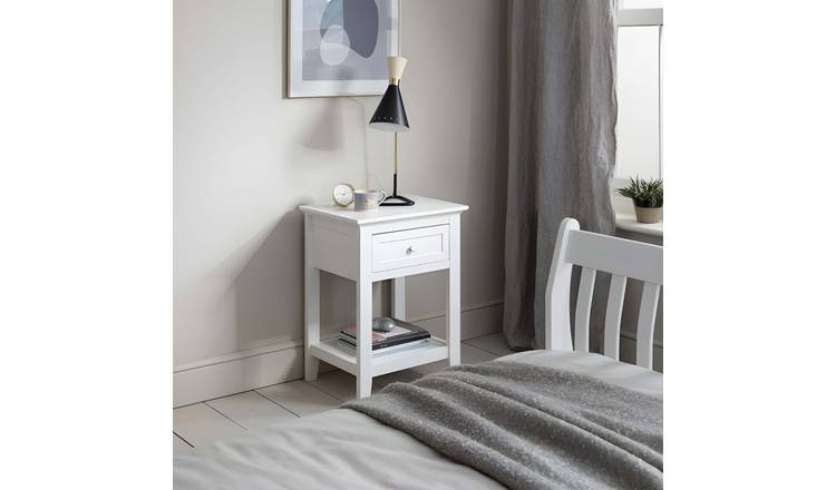 Noa & Nani Torsby 1 Drawer Bedside Table - White