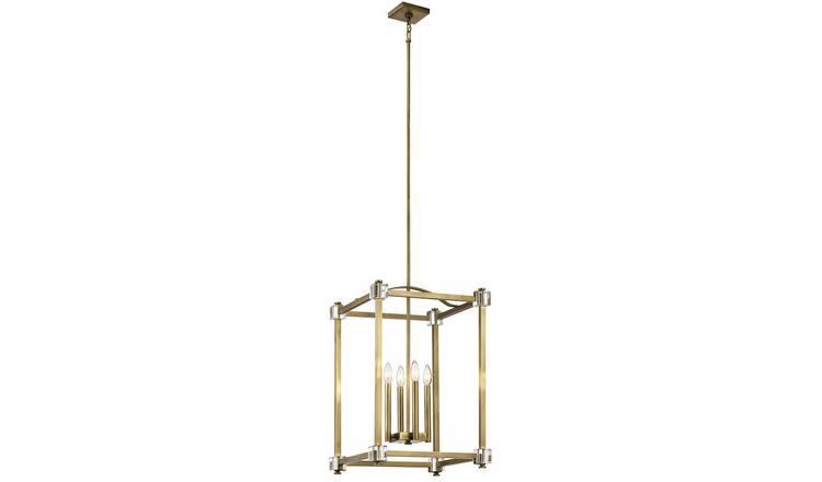 Elstead Cayden 4 Arm Pendant Light - Natural Brass