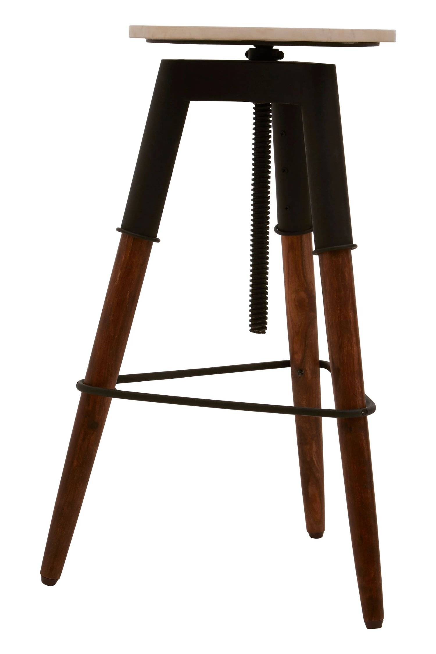 Orsina Vasco Marble Top 3 Leg Bar Stool – White and Black - Image 3