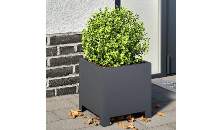 Walplus Steel Garden Planter - Anthracite - 30 x 30 x 30 cm