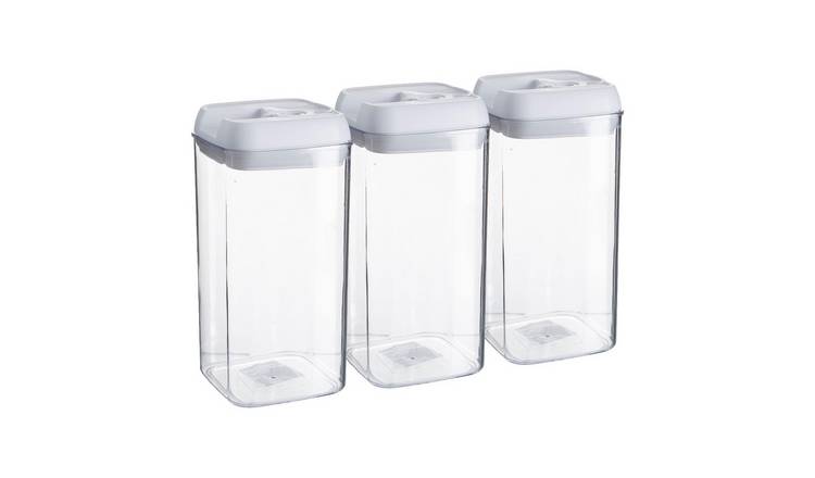 Argon Tableware Plastic Food Storage Containers - White - Set of 3