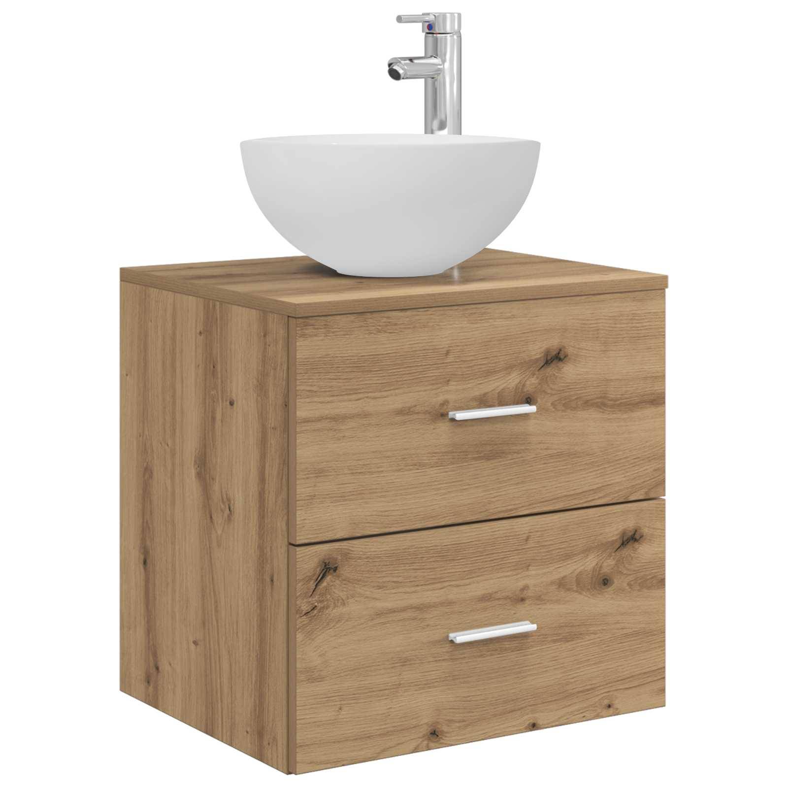 Walplus Engineered Wood Wall Sink Cabinet - Artisan Oak - 49.5 x 35 x 80 cm - Image 2