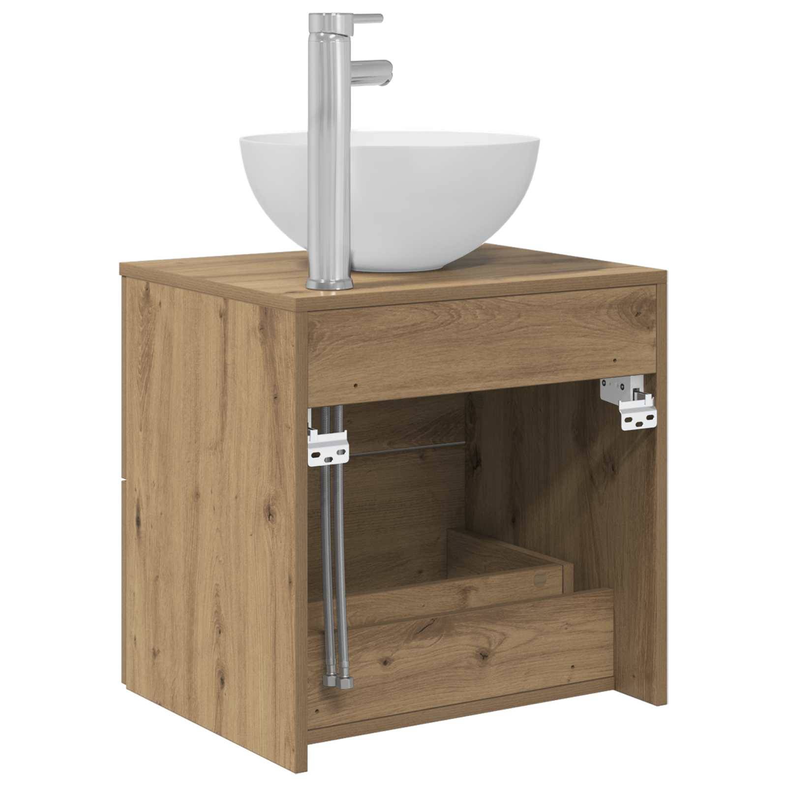 Walplus Engineered Wood Wall Sink Cabinet - Artisan Oak - 49.5 x 35 x 80 cm - Image 5