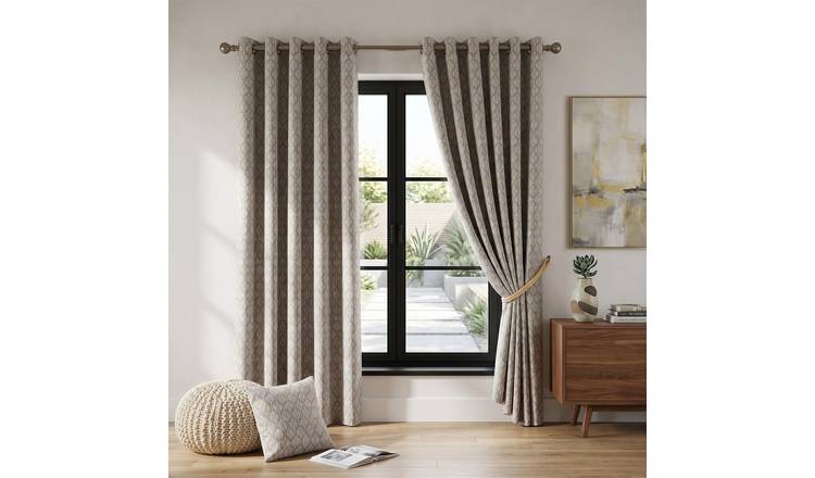 Luxury Living Geometric Blackout Eyelet curtains 168cm x 229cm - Yellow