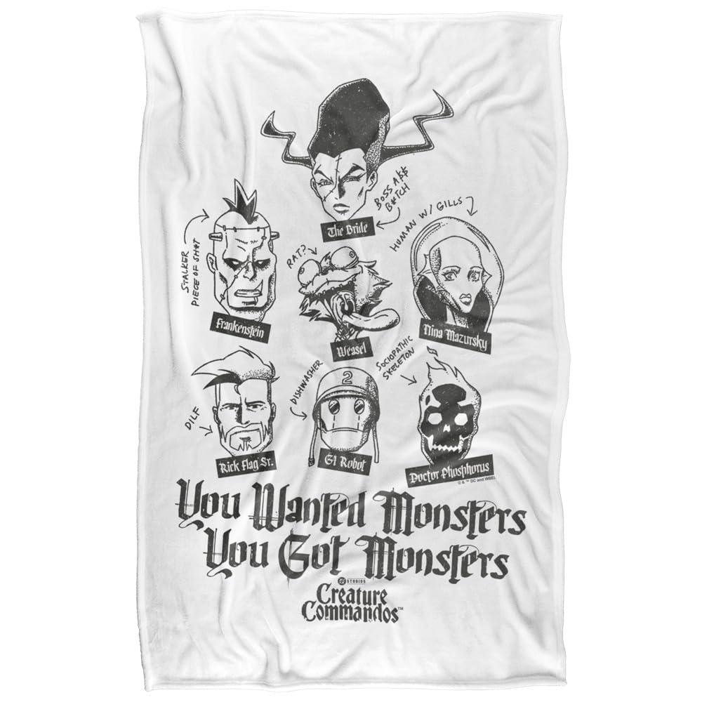 Creature Commandos You Wanted Monsters Soft Touch White Blanket - 147cm x 91cm - Image 1