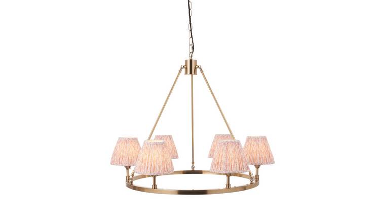 Loops Direct Steel Fabric 6-Light Pendant - Brushed Aged Brass