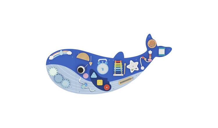 AIYAPLAY Whale Age 2 Years and Over 13-in-1 Wall Busy Board – Blue