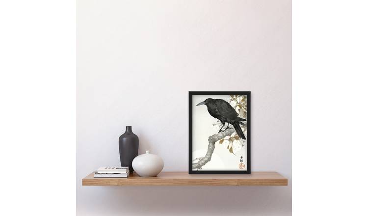 Ohara Koson A Crow And The Full Moon Framed Art Print - A4