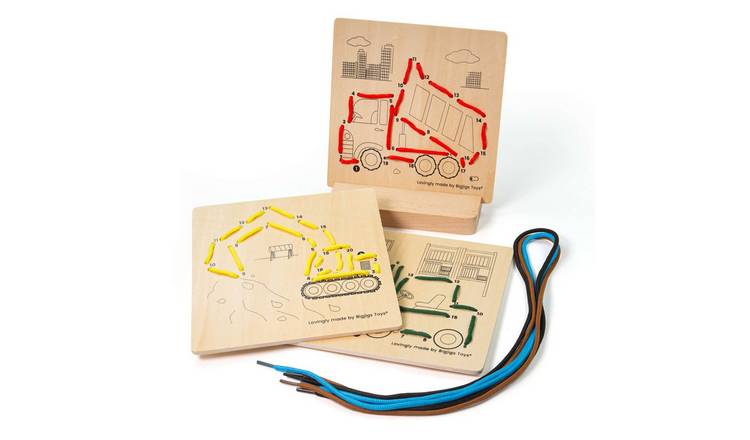 Bigjigs Toys Construction Lacing by Numbers - 3 Years +