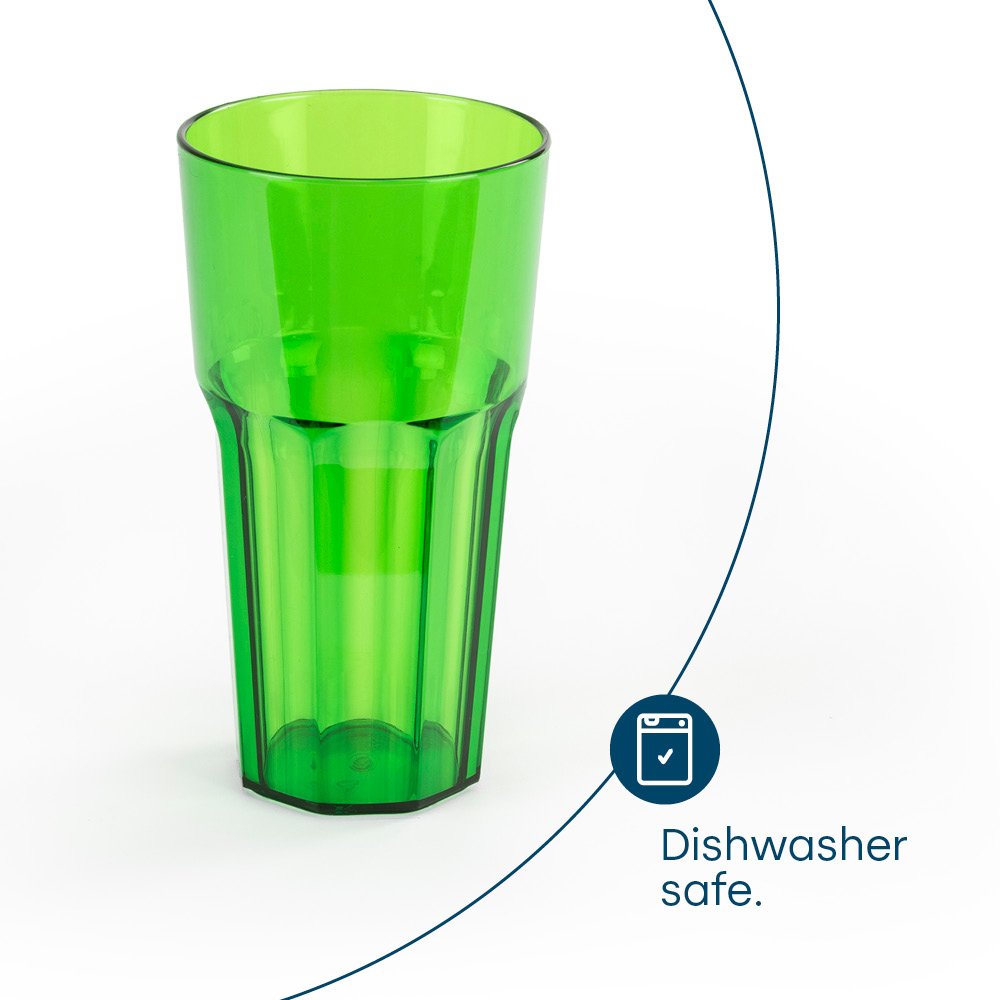 LIVIVO Set of 4 Reusable Plastic Tumblers - 600ml - Multicolour - Image 5
