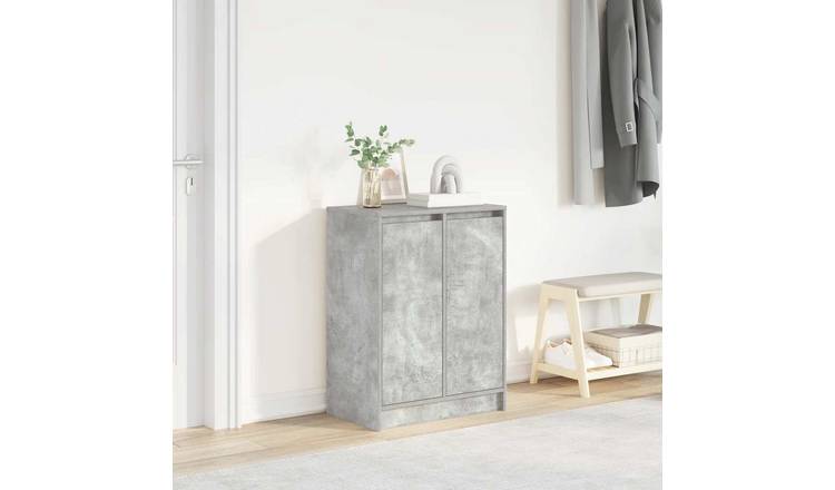 Walplus Engineered Wood Shoe Cabinet - Concrete Grey - 57 x 34 x 76 cm