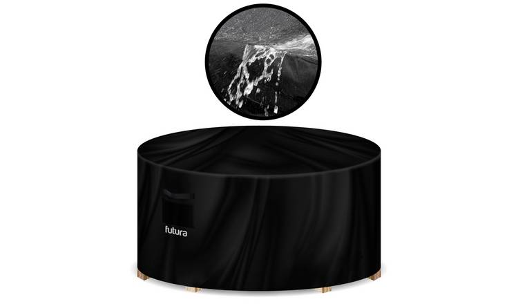 Futura Round Waterproof Deluxe Garden Furniture Cover 128cm - Black