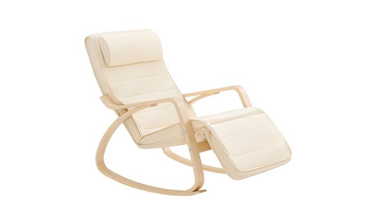 SoBuy Adjustable Footrest Rocking Chair - Cream