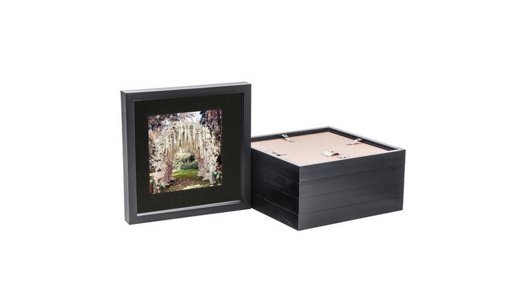 Nicola Spring 3D Box Photo Frames - 10 x 10" with Mount - Set of 5 - Black