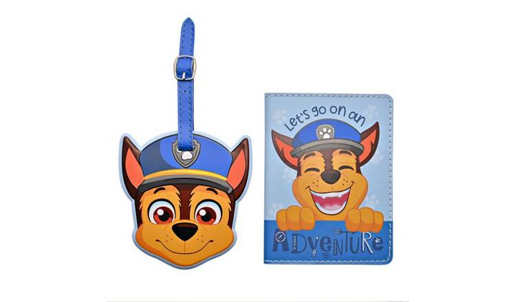 Widdop Paw Patrol Chase PU Leather Passport and Luggage Tag -  Blue