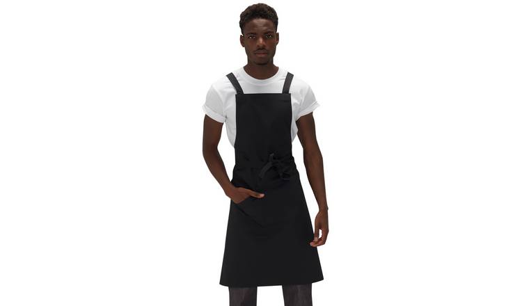 Le Chef Unisex Adults Crossover Bib Apron - Black