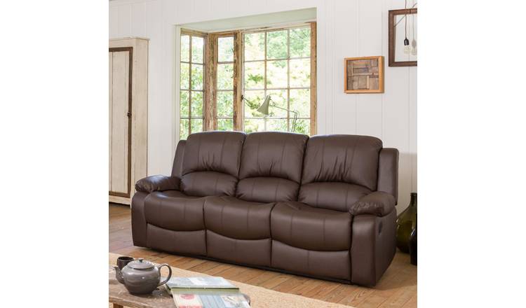 Artemis Home Glendale 3 Seat Manual Recliner Sofa - Brown