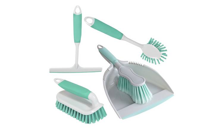 Charles Bentley 'Brights' Kitchen Bundle Dustpan & Brush Washing Up Set - Green