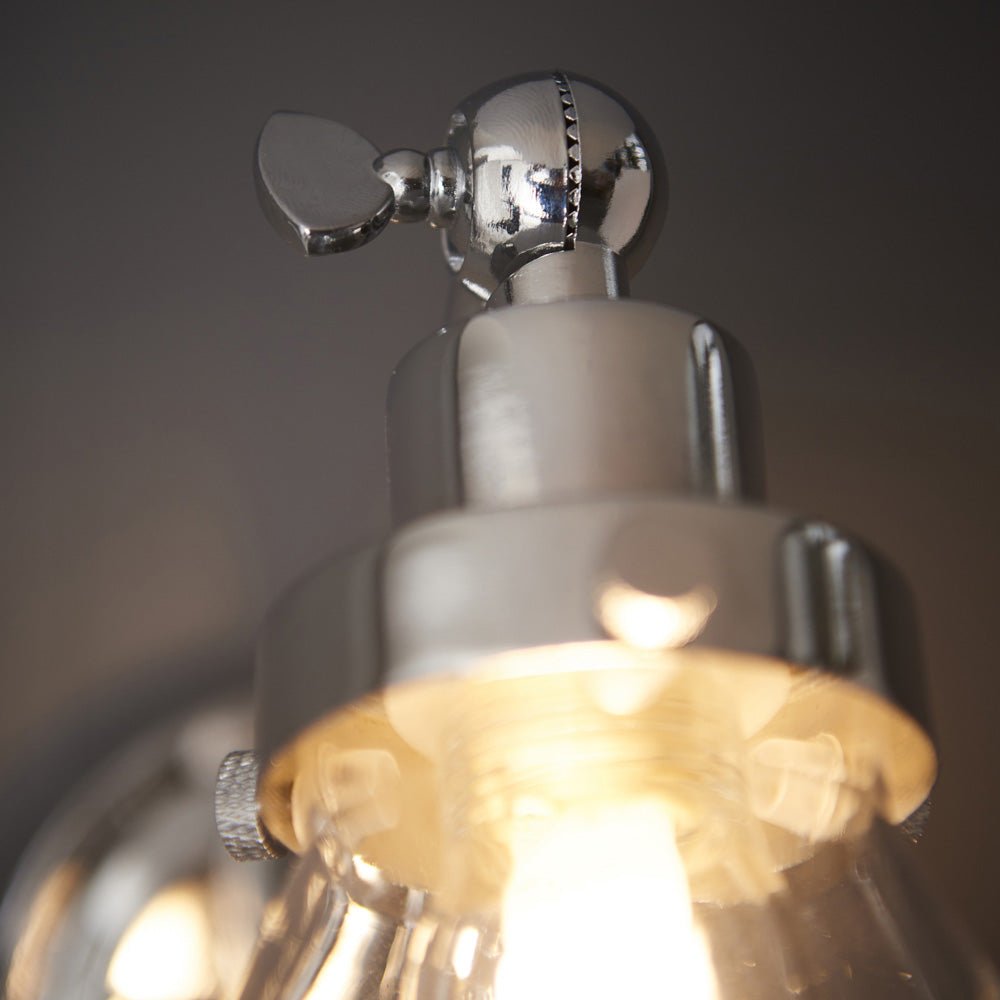 Loops Direct Steel and Glass Wall Light - Chrome Plate and Clear Glass - Image 5