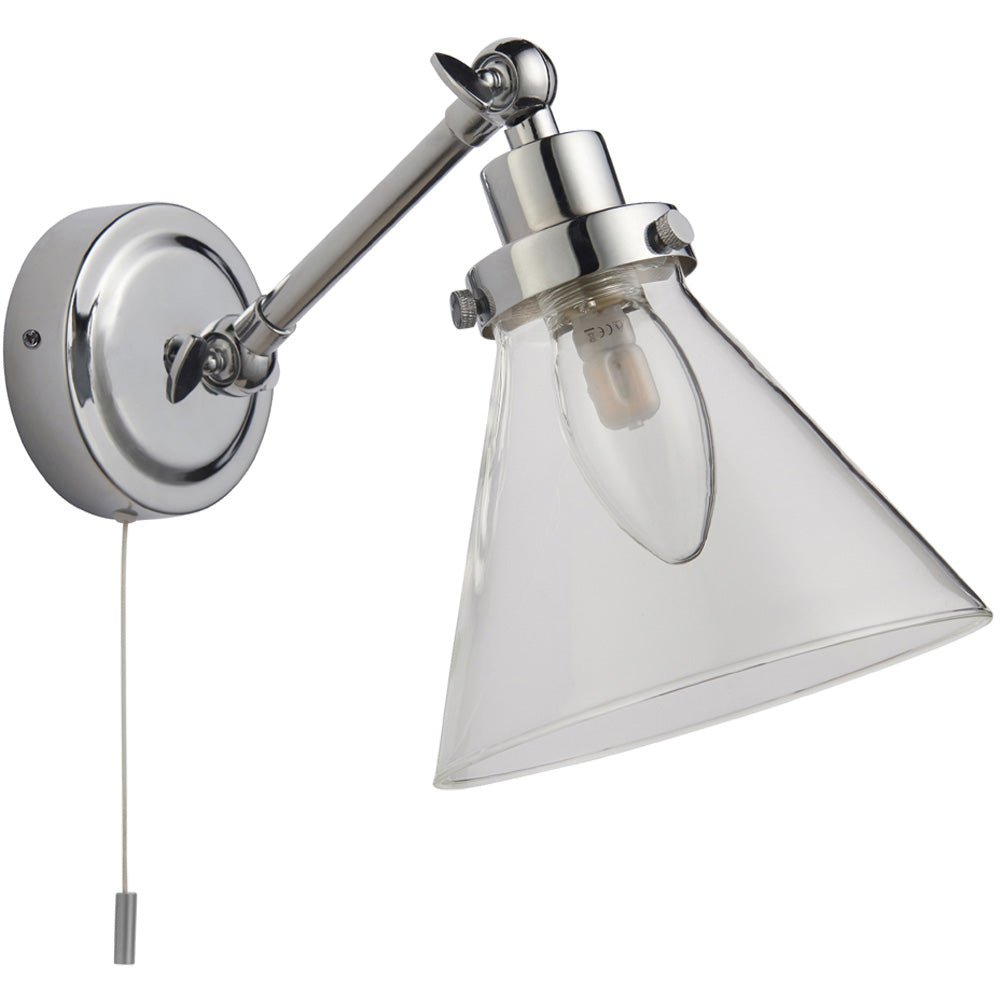 Loops Direct Steel and Glass Wall Light - Chrome Plate and Clear Glass - Image 6