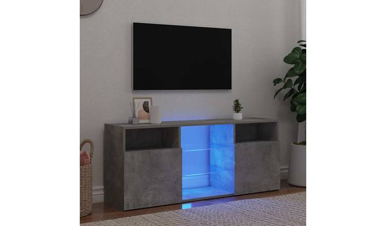 Walplus LED Engineered Wood TV Cabinet - Stone Grey - 120 x 30 x 50 cm
