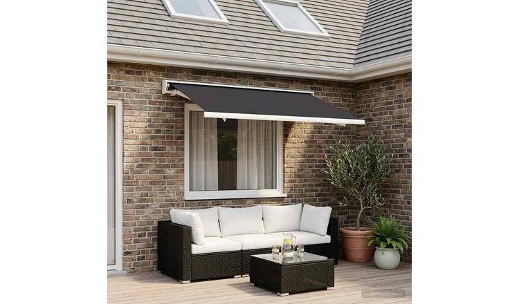 Walplus Polyester Awning Replacement Fabric - Anthracite - 300 x 250 cm