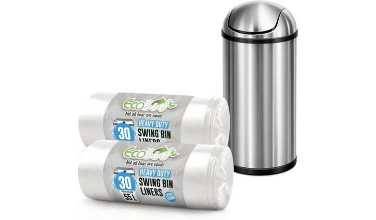 EcoBag White 55L Heavy Duty Swing Bin Liners - Pack of 60