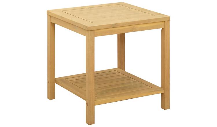 Walplus Solid Acacia Wood Side Table - Oil natural - 45 x 45 x 45 cm