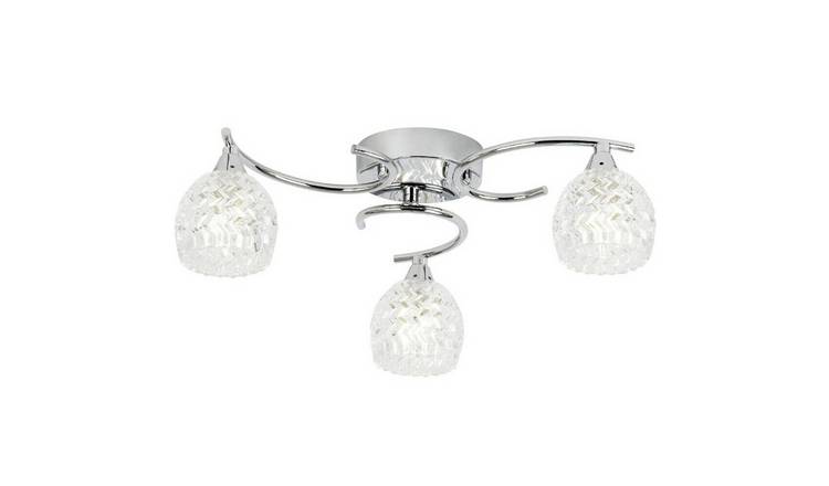 Loops Direct Steel and Glass Pendant Ceiling Light - Chrome