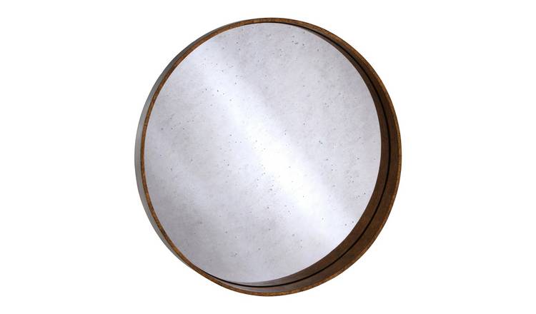 Orsina Colton Round Wall Mirror with Antique Frame – Gold