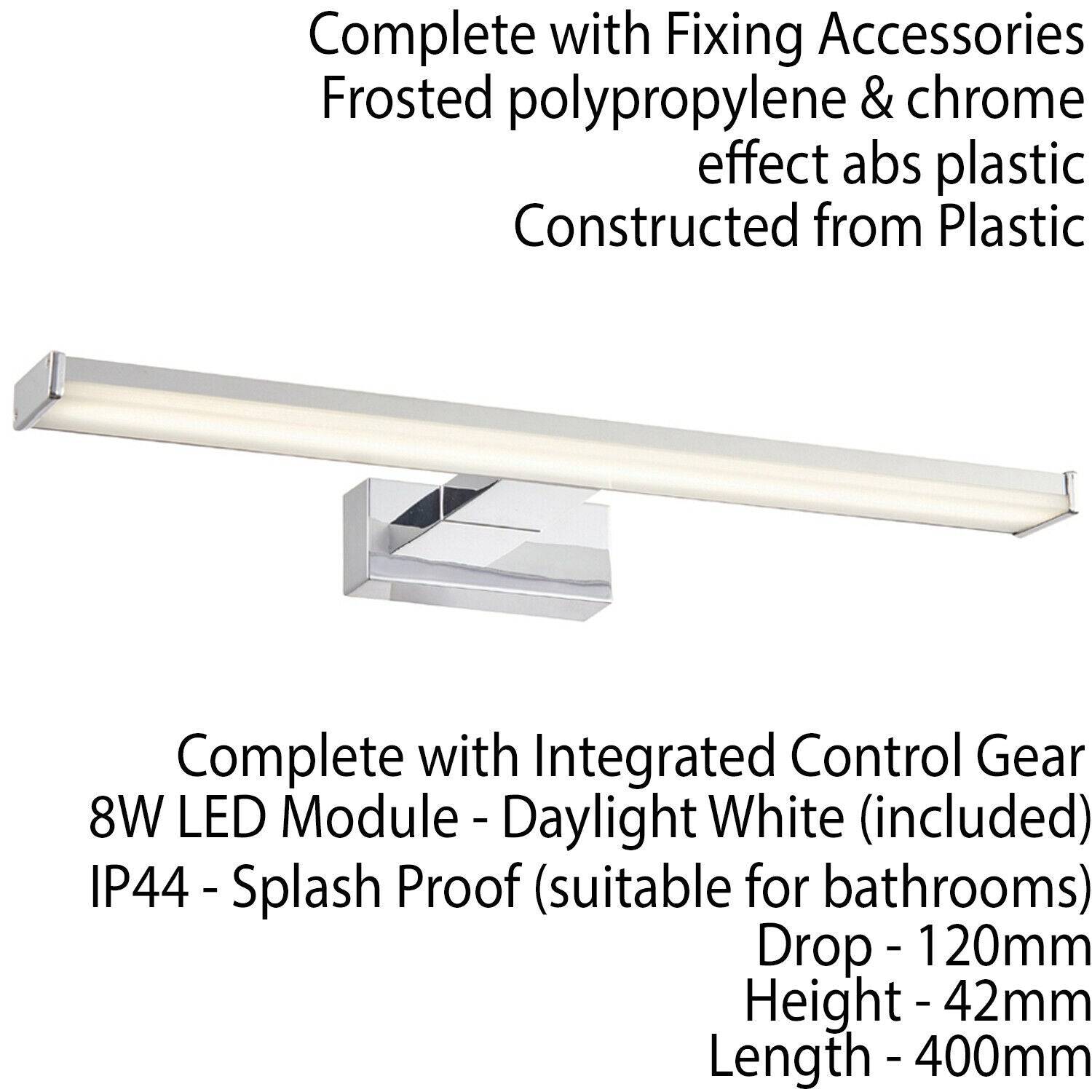 Loops Direct 8W LED Integrated Wall Light - Chrome - Image 4
