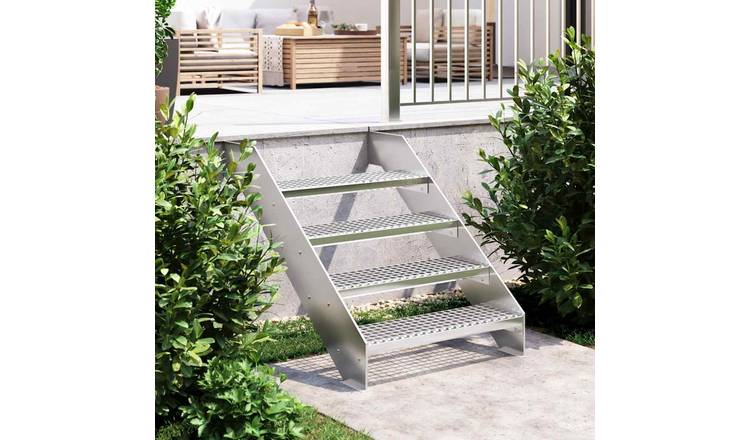 Walplus Galvanised Steel Grate Step - Silver - 70 x 24 cm