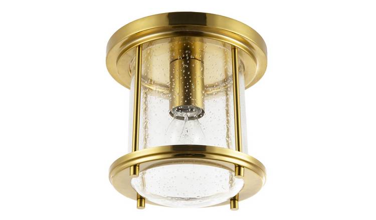 Happy Homewares Gold Vintage Industrial in Satin Gold Ceiling Light - 20cm
